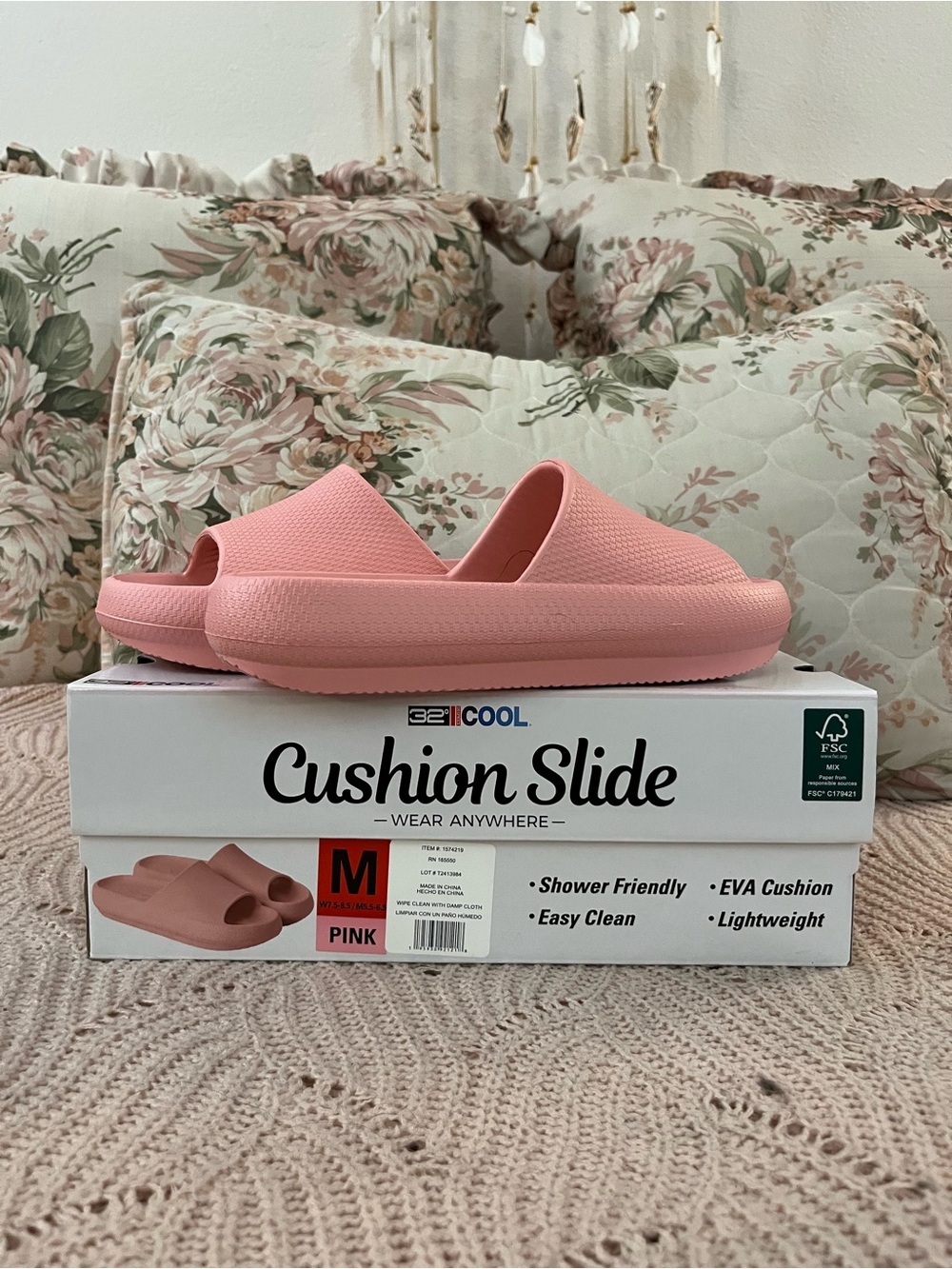 Cushion Slide Pink Lightweight Women's Slide